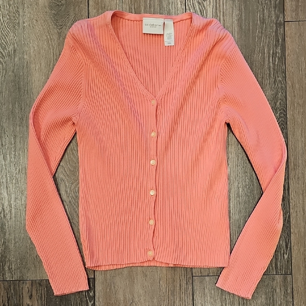 Coral, Cardigan, Sweater, Stretchy, Long Sleeve, Summer, Spring, Office, Relax